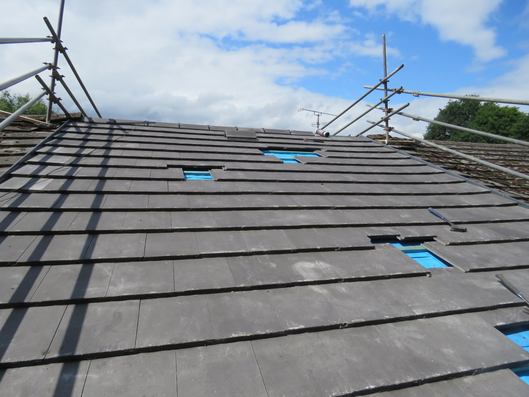 Natural slate roof repair in Porthleven