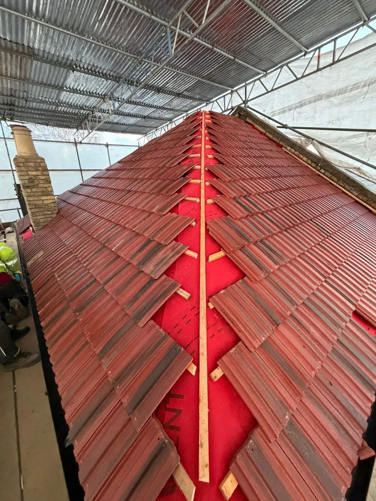 Complete roof replacement with new clay tiles in Porthleven