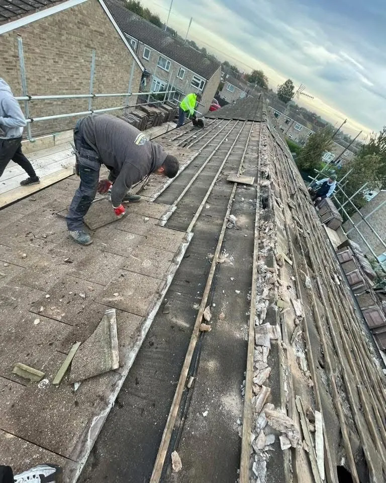 Roof strip and re-felt in progress in Porthleven