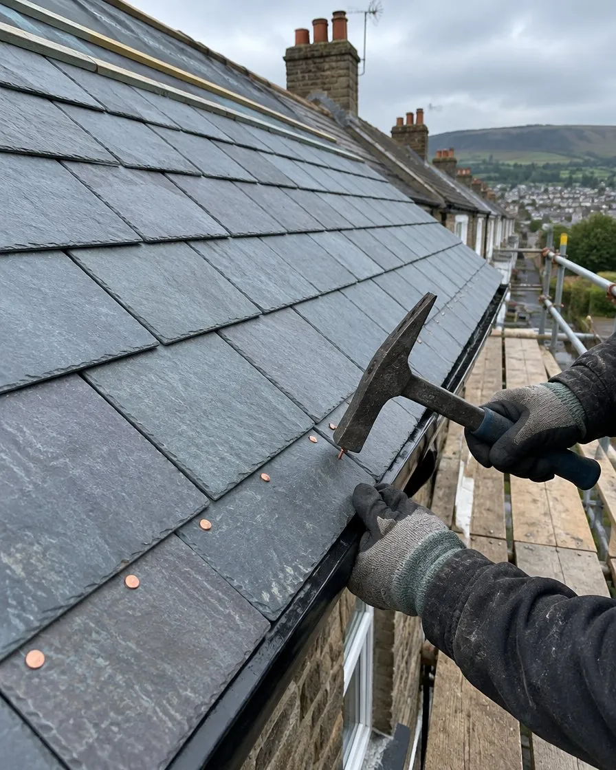 Slate roofing in Porthleven